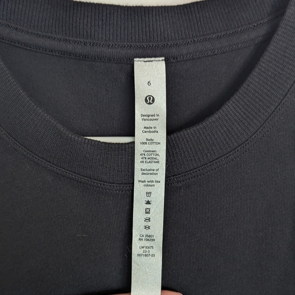 Lululemon NWT Classic Fit Jersey Tank - Black sz 6 - Picture 3 of 6